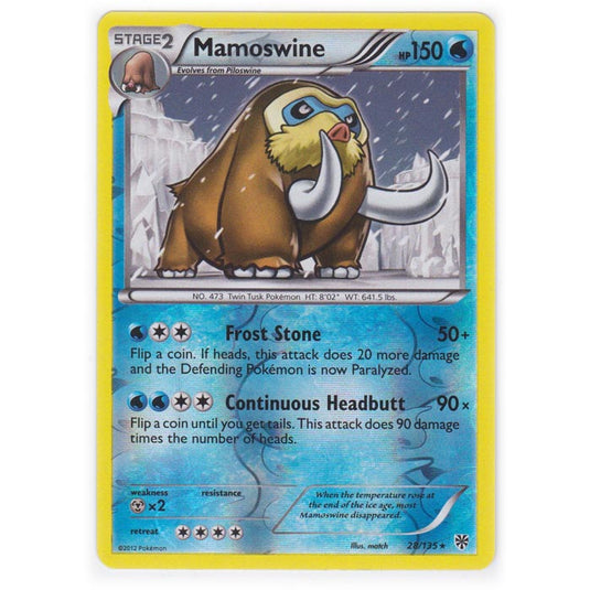 Pokemon - Black & White - Plasma Storm (Reverse Holo) - Mamoswine - 28/135