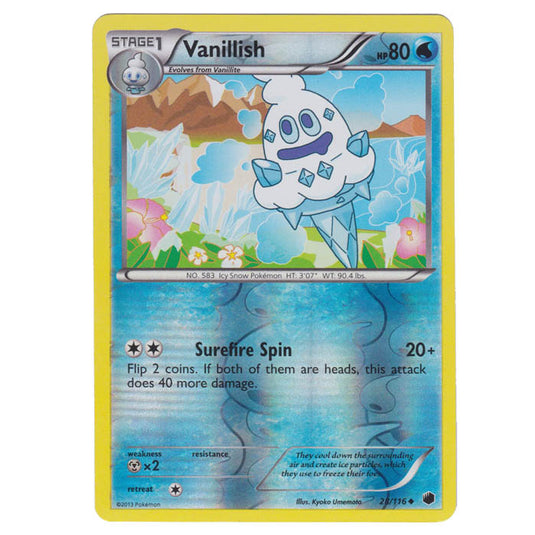 Pokemon - Black & White - Plasma Freeze - (Reverse Holo) Vanillish - 28/116