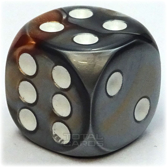 Chessex - Gemini 12mm D6 - Copper-Silver w/White