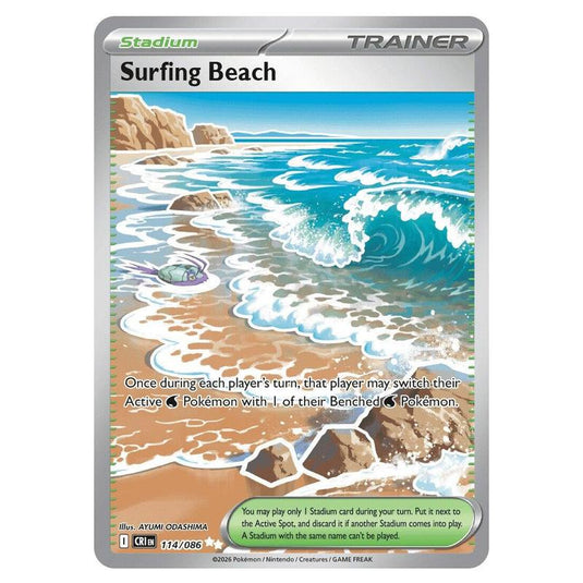 Pokemon - Mega Evolution - Chaos Rising - Surfing Beach - 114/086
