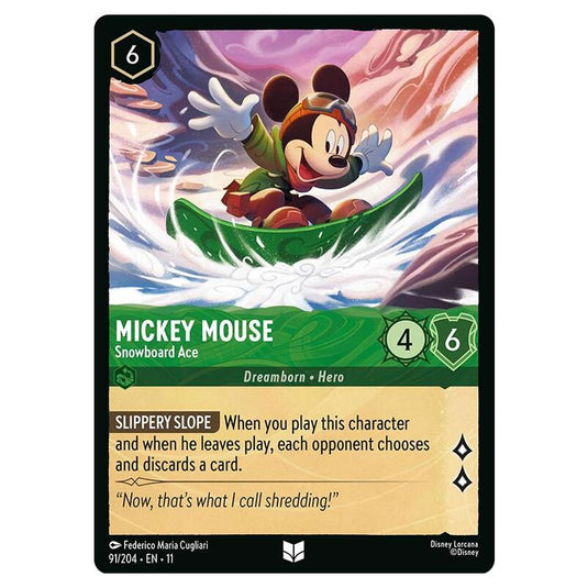 Lorcana - Winterspell - Mickey Mouse - Snowboard Ace (Uncommon) - 091/204