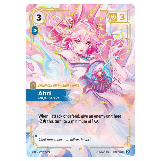 Riftbound: League of Legends TCG - Spiritforged - Ahri - Inquisitive - 227s/221