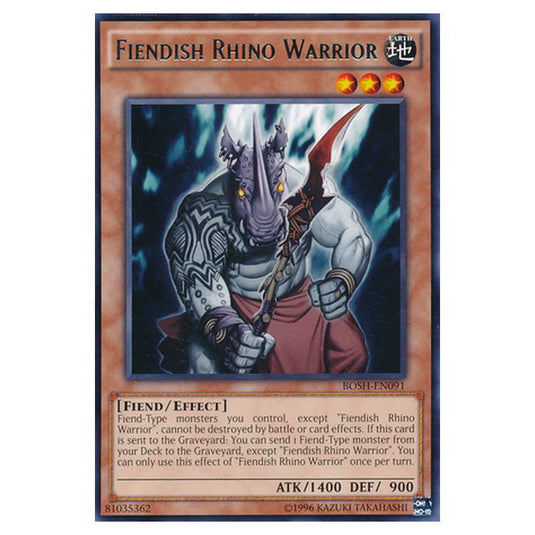 Yu-Gi-Oh! - Breakers of Shadow - Fiendish Rhino Warrior (Rare) BOSH-EN091