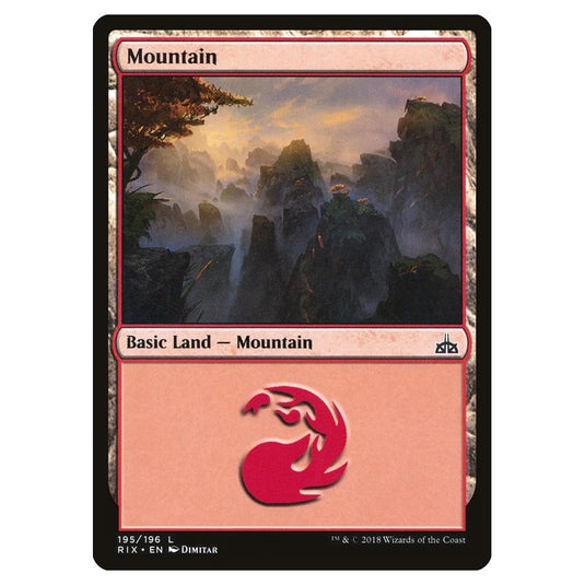 Magic The Gathering - Rivals Of Ixalan - Mountain - 195/196 (Foil)