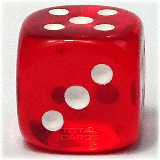 Chessex - Translucent 12mm D6 - Red w/White