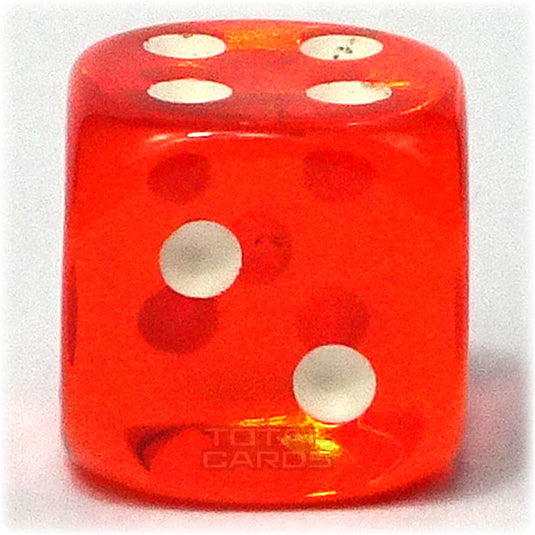 Chessex - Translucent 12mm D6 - Orange w/White