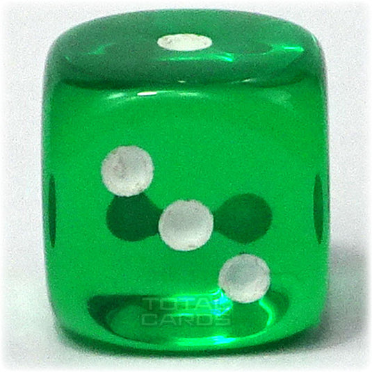 Chessex - Translucent 12mm D6 - Green w/White