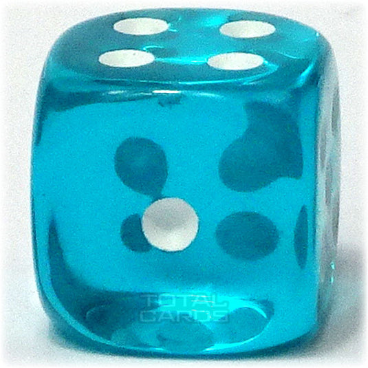 Chessex - Translucent 12mm D6 - Teal w/White