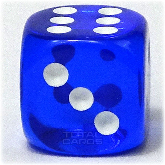 Chessex - Translucent 12mm D6 - Blue w/White