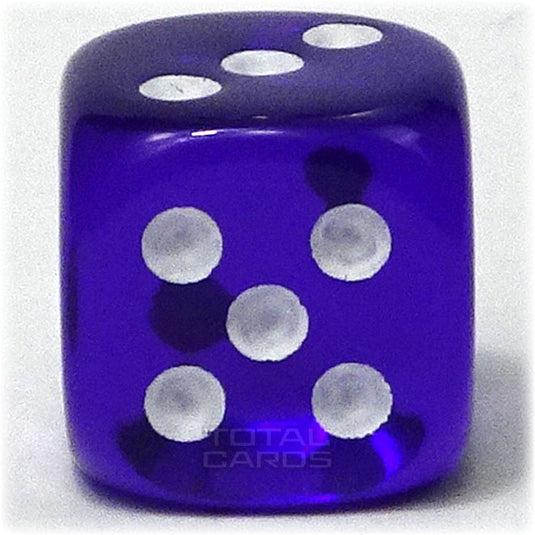 Chessex - Translucent 12mm D6 - Purple w/White