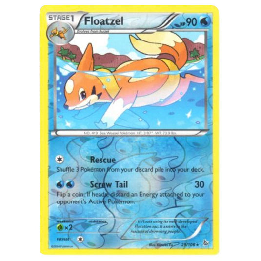 Pokemon - XY - Flashfire - (Reverse Holo) Floatzel - 29/106