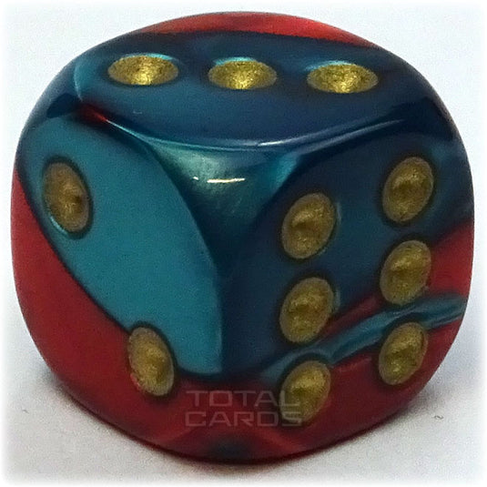 Chessex - Gemini 12mm D6 - Red-Teal w/Gold