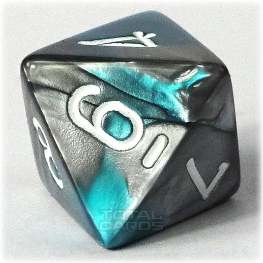 Chessex - Gemini 16mm D8 - Silver-Teal w/White