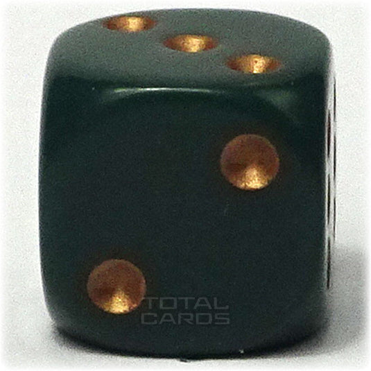 Chessex - Opaque 12mm D6 - Dusty Green w/Gold