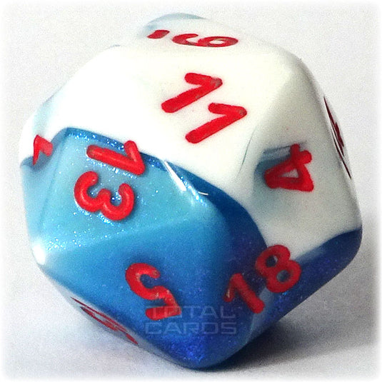 Chessex - Gemini 16mm D20 - Astral Blue-White w/Red