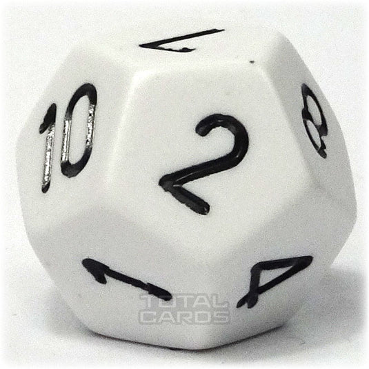 Chessex - Opaque 16mm D12 - White w/Black