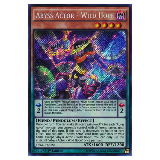 Yu-Gi-Oh! - Destiny Soldiers - Abyss Actor - Wild Hope (Secret Rare) DESO-EN022