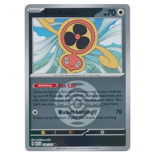 Pokemon - Mega Evolution - Ascended Heroes - Ball & Rocket Reverse Holo - Fan Rotom - 171/217