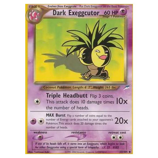 Pokemon - Neo Destiny - Dark Exeggcutor - 033/105