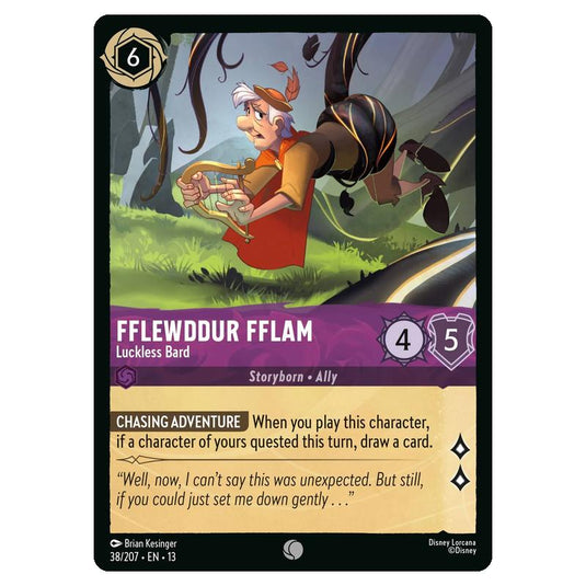 Lorcana - Attack of the Vine - Fflewddur Fflam - Luckless Bard (Common) - 38/207