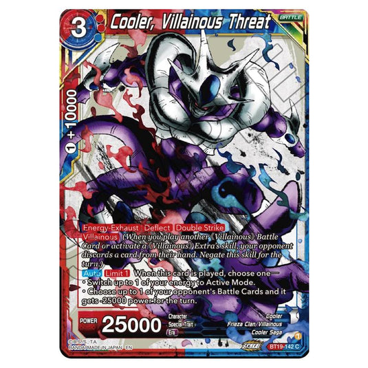 Dragon Ball Super - Fighter's Ambition - Cooler, Villainous Threat - BT19-142
