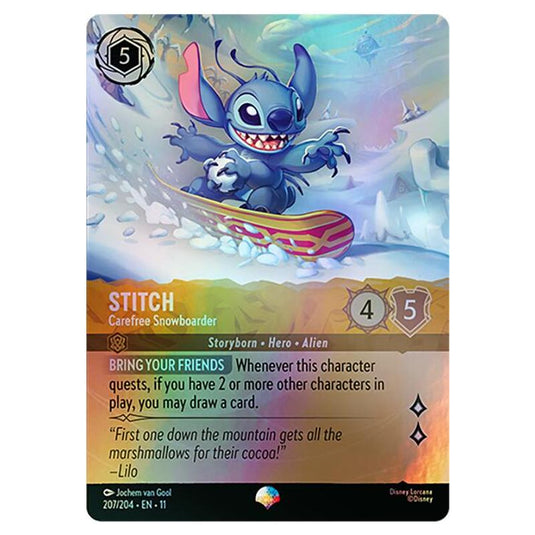 Lorcana - Winterspell - Stitch - Carefree Snowboarder (Epic) - 207/204