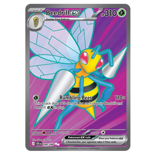 Pokemon - Mega Evolution - Chaos Rising - Beedrill ex - 098/086