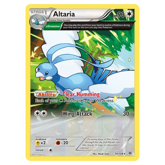 Pokemon - XY - Roaring Skies - Altaria - 74/108 (Reverse Holo)
