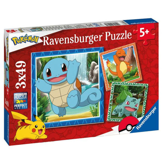 Pokemon - 3 Ravensburger Puzzles - 49 pcs