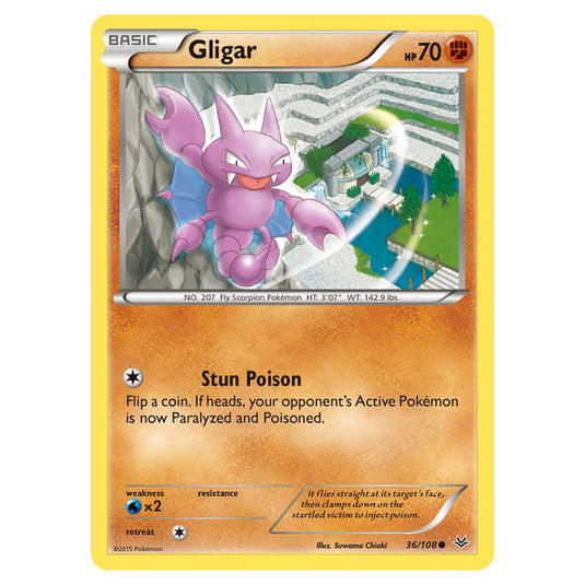 Pokemon - XY - Roaring Skies - Gligar - 36/108 (Reverse Holo)