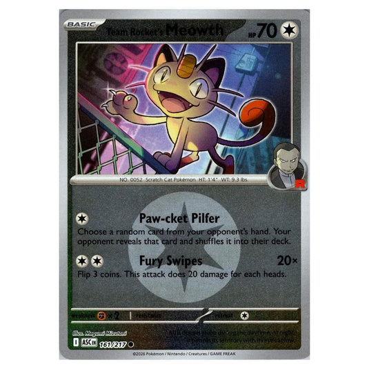 Pokemon - Mega Evolution - Ascended Heroes - Energy Reverse Holo - Team Rocket's Meowth - 161/217