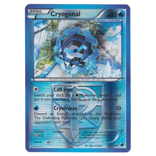 Pokemon - Black & White - Plasma Freeze - (Reverse Holo) Cryogonal - 30/116