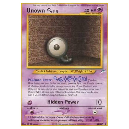 Pokemon - Neo Destiny - Unown [Q] - 059/105