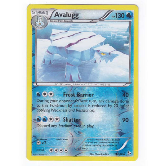 Pokemon - XY - Flashfire - (Reverse Holo) Avalugg - 31/106