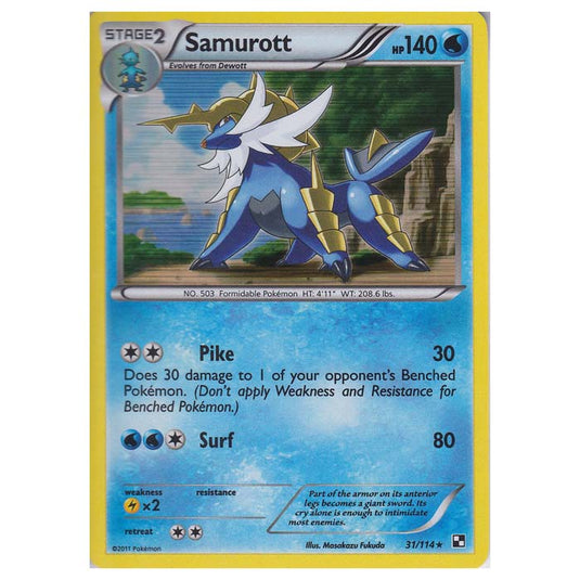 Pokemon - Black & White - Samurott 31/114