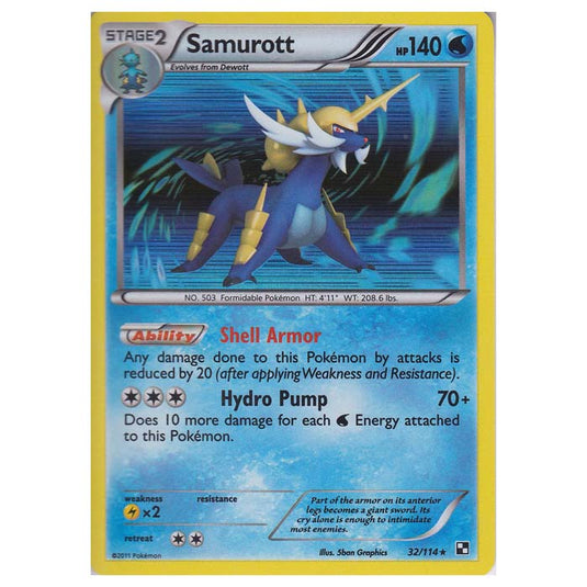 Pokemon - Black & White - Samurott 32/114