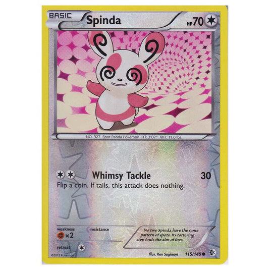 Pokemon - Black & White - Boundaries Crossed (Reverse Holo) - Spinda 115/149