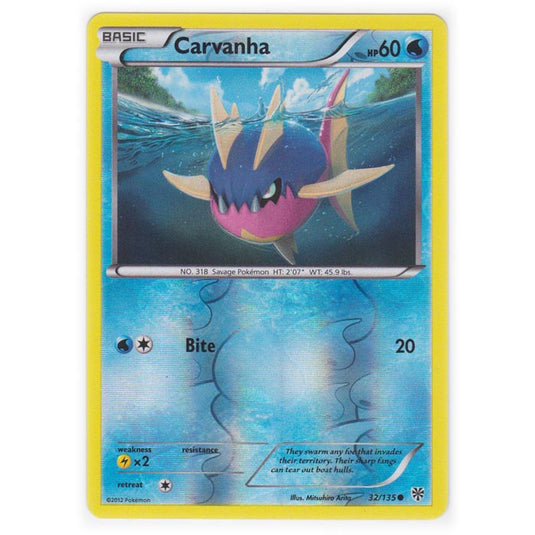 Pokemon - Black & White - Plasma Storm (Reverse Holo) - Carvanha - 32/135