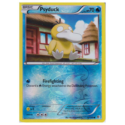 Pokemon - Black & White - Boundaries Crossed (Reverse Holo) - Psyduck 33/149