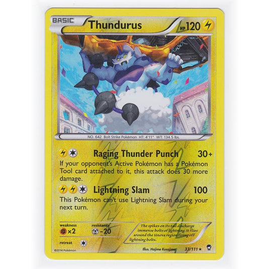 Pokemon - XY Furious Fists - (Reverse Holo) - Thundurus - 33/111