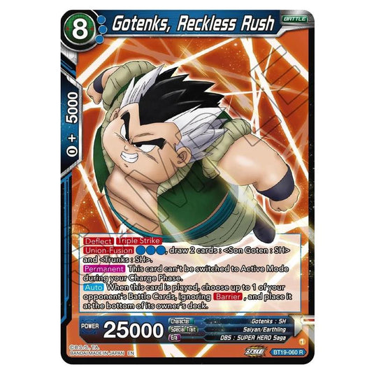 Dragon Ball Super - Fighter's Ambition - Gotenks, Reckless Rush - BT19-060