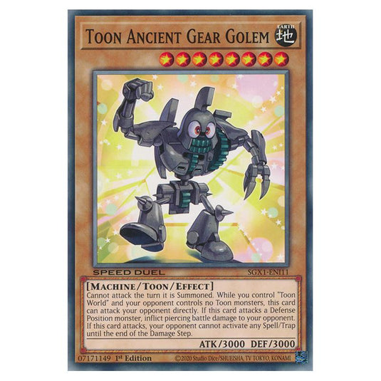 Yu-Gi-Oh! - Speed Duel GX - Duel Academy Box - Toon Ancient Gear Golem (Common) SGX1-ENI11