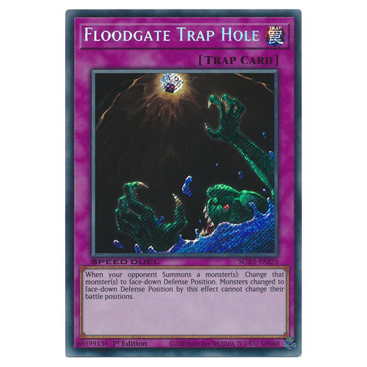Yu-Gi-Oh! - Speed Duel GX - Duel Academy Box - Floodgate Trap Hole (Secret Rare) SGX1-ENI23