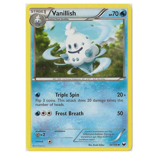 Pokemon - Black & White - Dark Explorers - Vanillish - 34/108