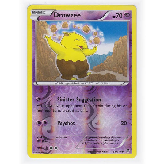 Pokemon - XY Furious Fists - (Reverse Holo) - Drowzee - 35/111