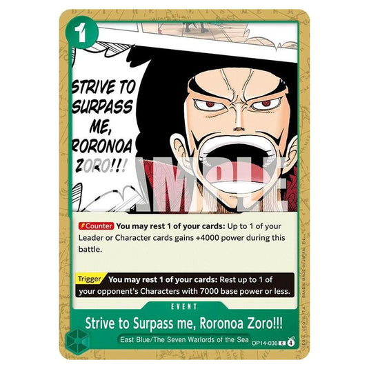 One Piece - OP14 - The Azure Sea's Seven - Strive to Surpass me, Roronoa Zoro!!! - OP14-036