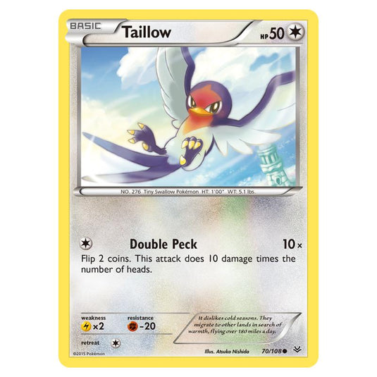Pokemon - XY - Roaring Skies - Taillow - 70/108 (Reverse Holo)