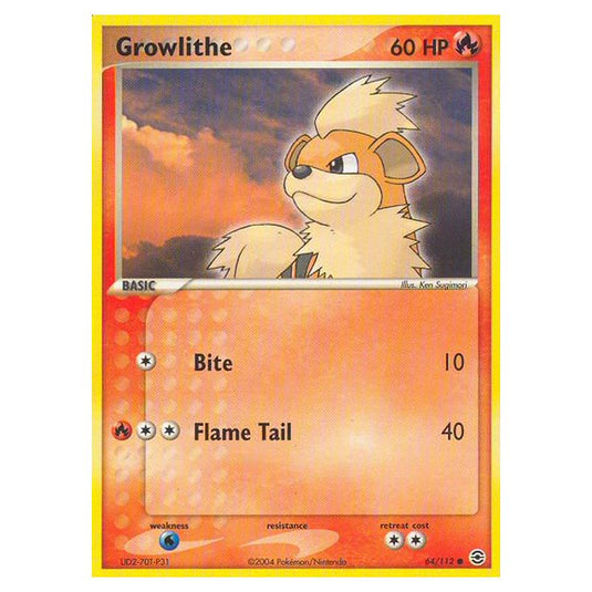 Pokemon - EX Series - FireRed & LeafGreen - Growlithe - 64/112