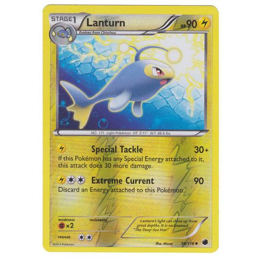 Pokemon - Black & White - Plasma Freeze - (Reverse Holo) Lanturn - 36/116