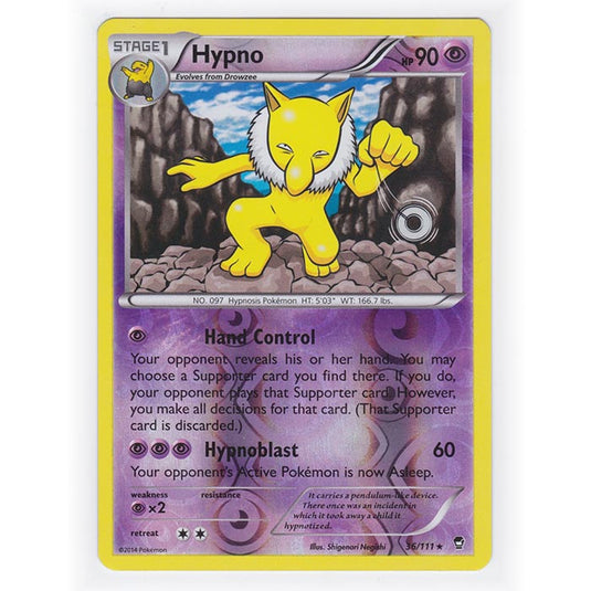 Pokemon - XY Furious Fists - (Reverse Holo) - Hypno - 36/111